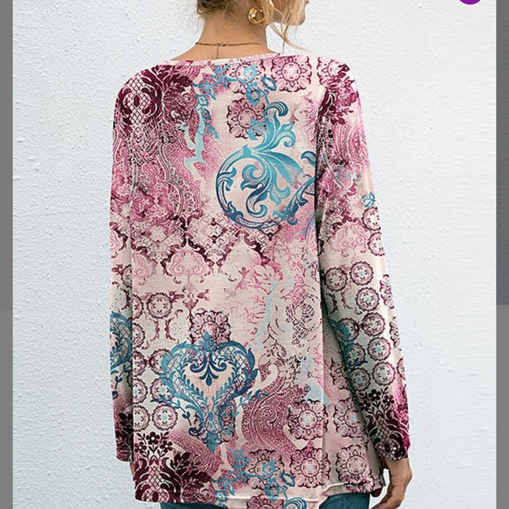 Pink & Blue Abstract Tunic - Picture 2 of 2
